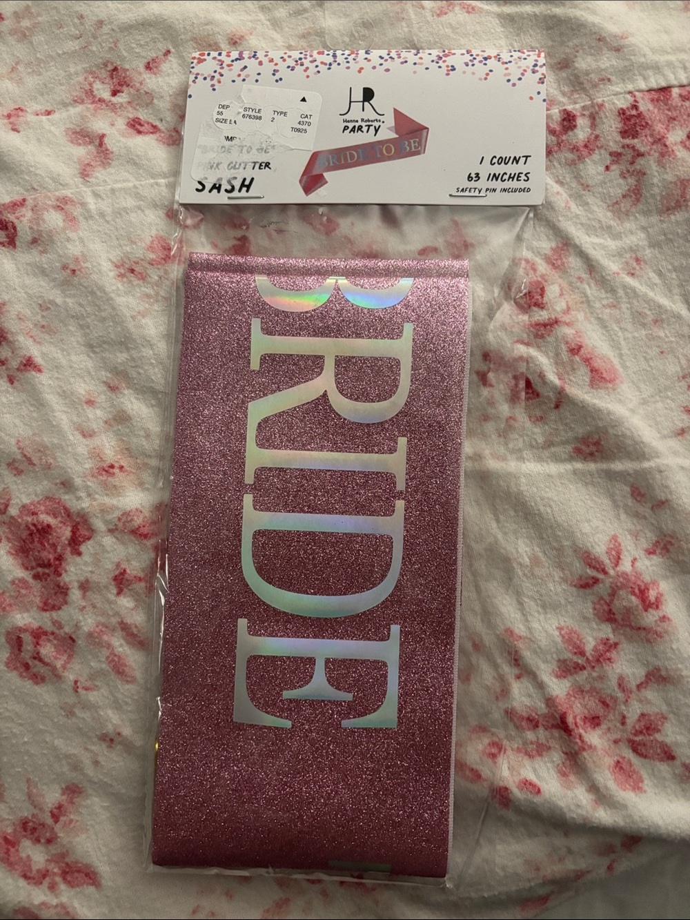 Pink Glitter 'Bride' Sash